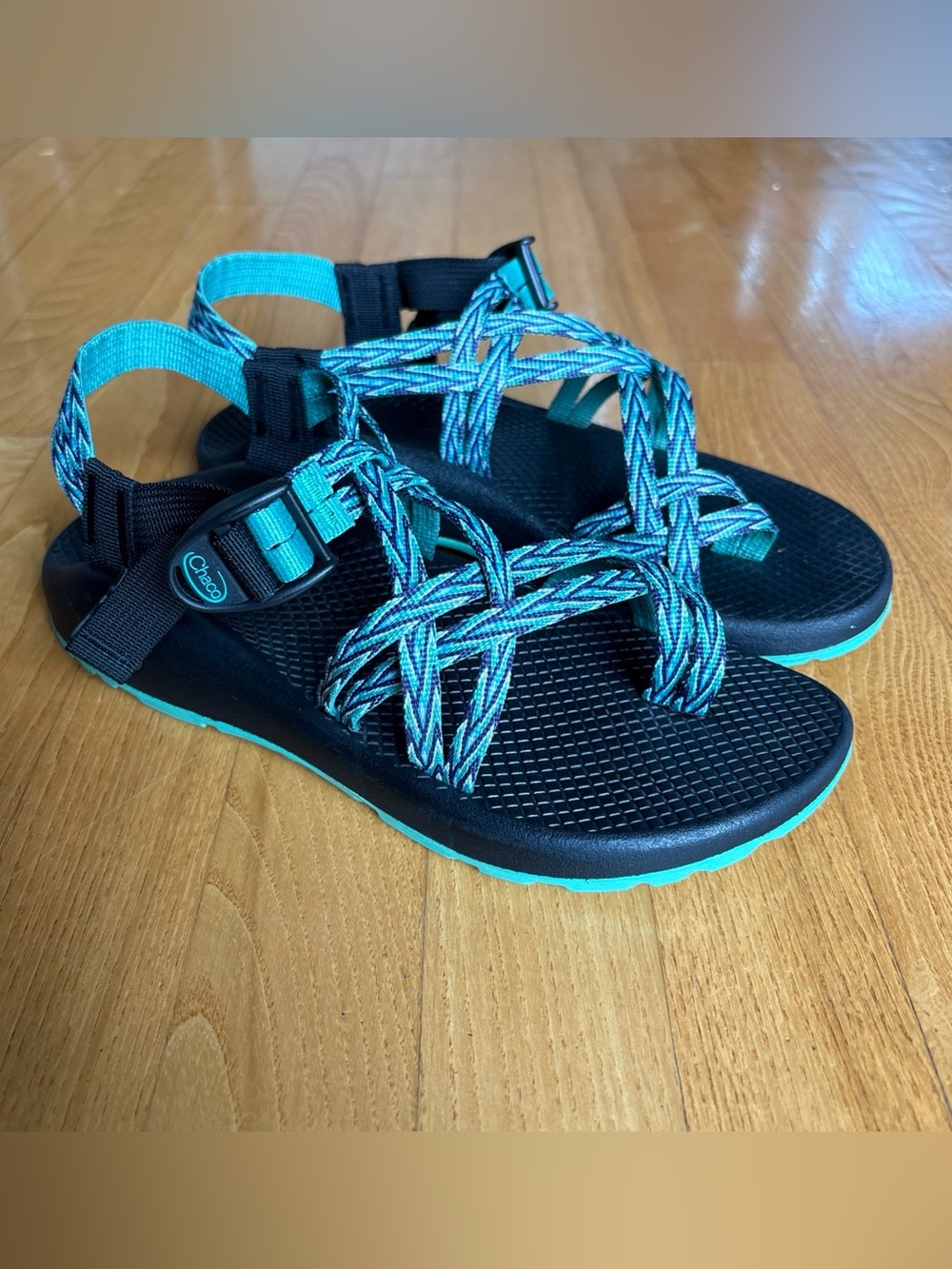 Chaco ZX/2 Classic Sandals Turquoise Green Purple Blue Black Dagger Womens Sz 8